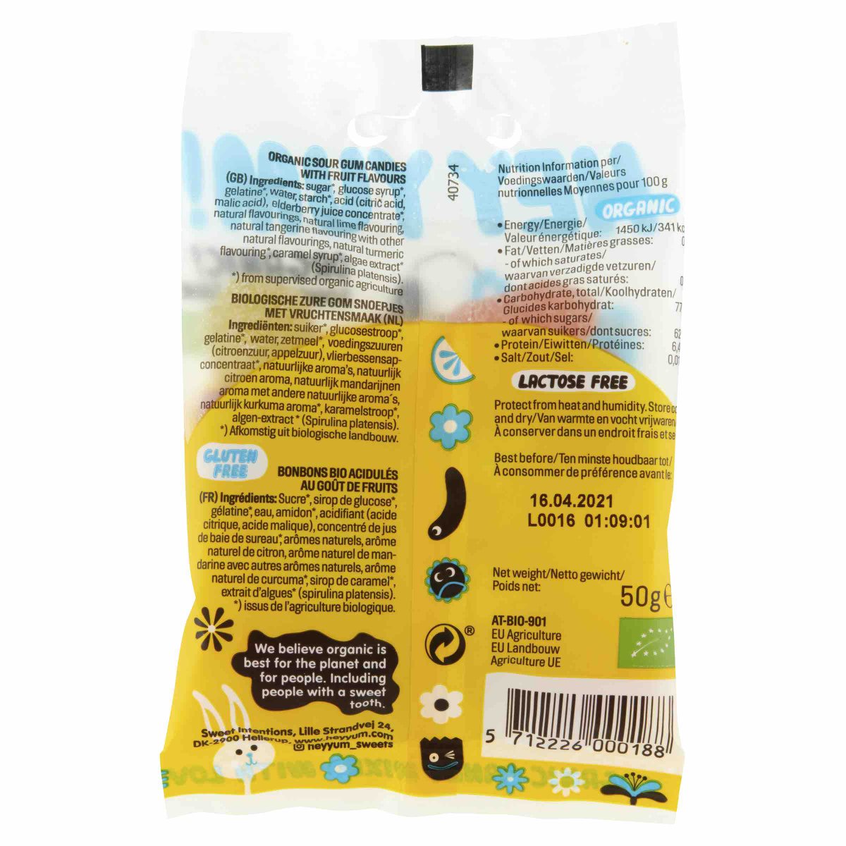 Biologische gummies Zure Bloem 50g