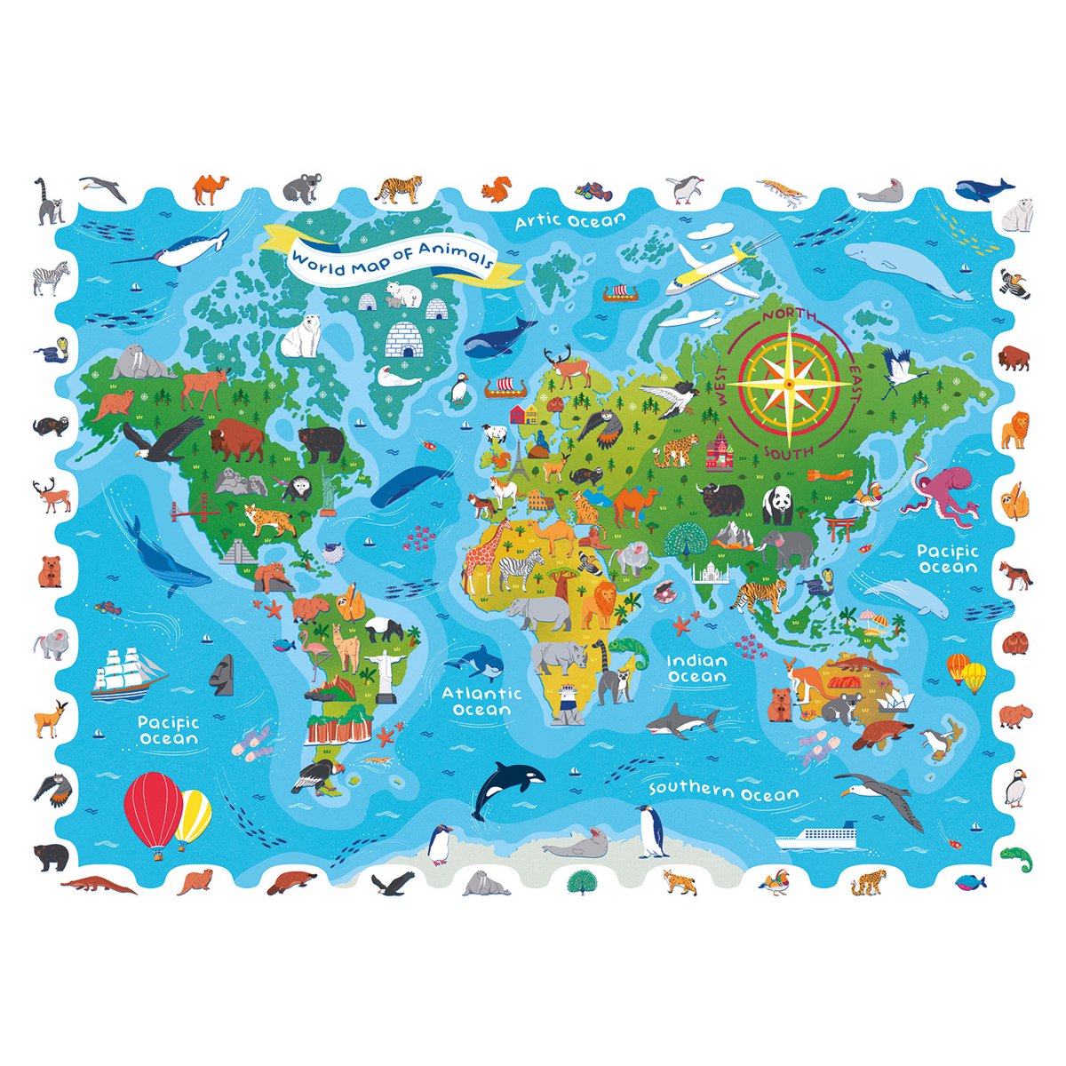 Puzzle de détective - carte animale