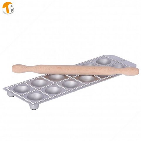 Ravioli Mold for Making 12 Square Ravioli of 52x52 mm with Round Filling Pocket