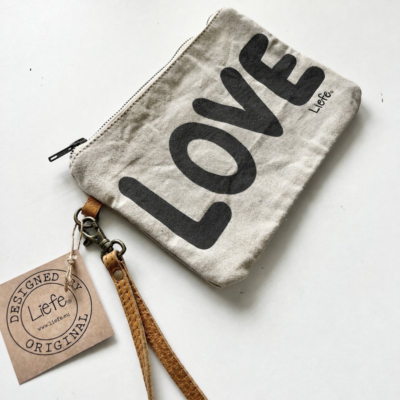 Clutch LOVE (canvas) handpainted NEW 