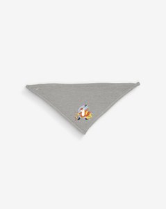 Mooie grijze bandana Chat Botté 100% biologisch katoen gecertificeerd OEKO-TEX