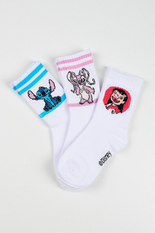 Lot von 96 Einheiten | 3er-Pack Lilo und Stich Kinder-Tennissocken | Offiziell lizenzierte Produkte | SUN CITY-Gruppe