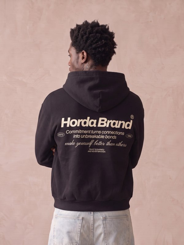 Horda merk oversized zwarte hoodie 330 g