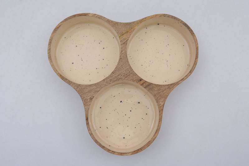PLATEAU OU SERVICE EN BOIS BLANC FIORE (VAISSELLE)