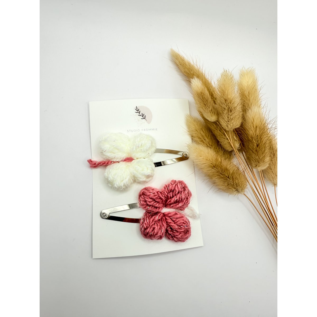 Set di farfalla per capelli (rosa bianco/scuro)