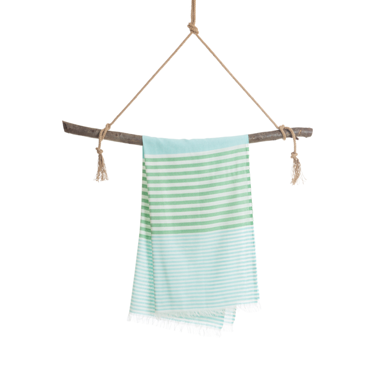 TOWEL TO GO BALI Cotton Beach Towel 180x100 cm | Lightweight | Turquoise / Green | with Gift Box
