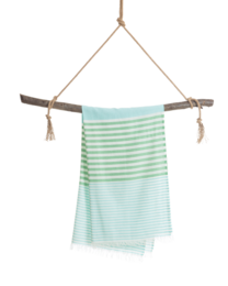 TOWEL TO GO BALI Bawełniany ręcznik plażowy 180x100 cm | Lekki | Turkusowy / Zielony | z pudełkiem upominkowym