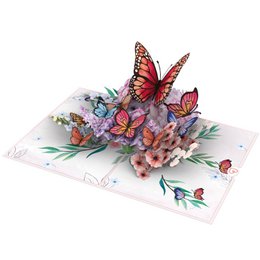 Butterflies on flowers pop-up card