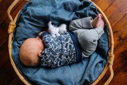Cozy baby sweatshirt in blue and pink colors, available in sizes 50-92, featuring a soft, comfortable fabric and a stylish print design.
