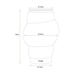 Vase Glass Clear  Bubble 24x35cm
