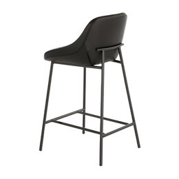 Hocker mit Stoff- und Kunstlederbezug