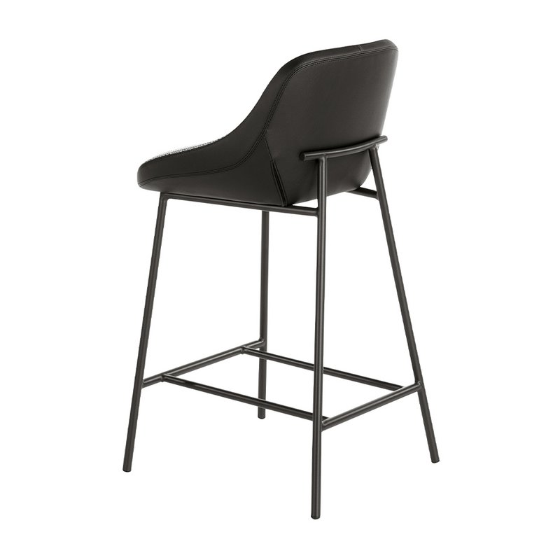 Hocker mit Stoff- und Kunstlederbezug