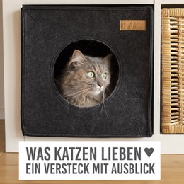 Vilten kattengrot voor op de plank