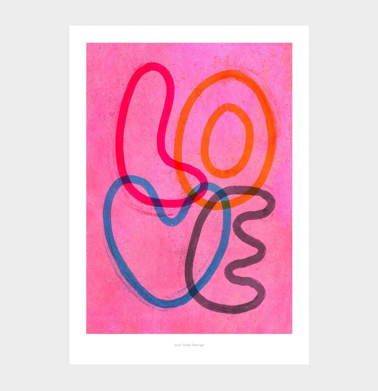 A5 Amour | Affiche de typographie Impression artistique