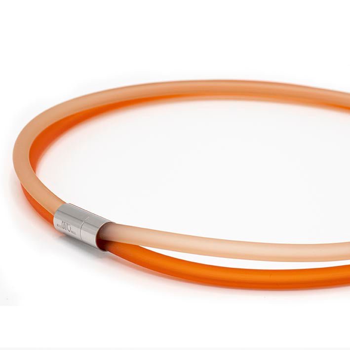 Gummikæde, orange/champagne, 2-linet