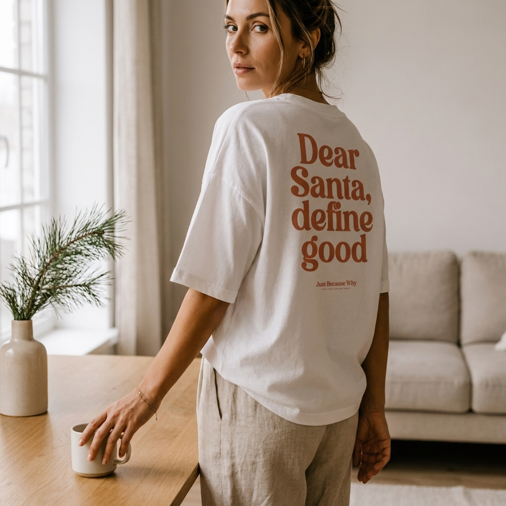 Weihnachts-T-Shirt für Damen: Lieber Weihnachtsmann, definiere gut