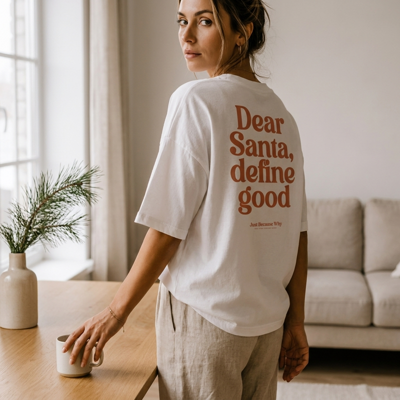 Weihnachts-T-Shirt für Damen: Lieber Weihnachtsmann, definiere gut