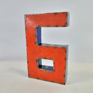 Number digit "6" made from recycled oil drums | 22 or 50 cm | different colors