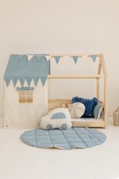 Dosel sobre cama en forma de casita "Jeans", casita para cuna, decoración para habitación de niño, casitas para bebé personalizadas baldaquín