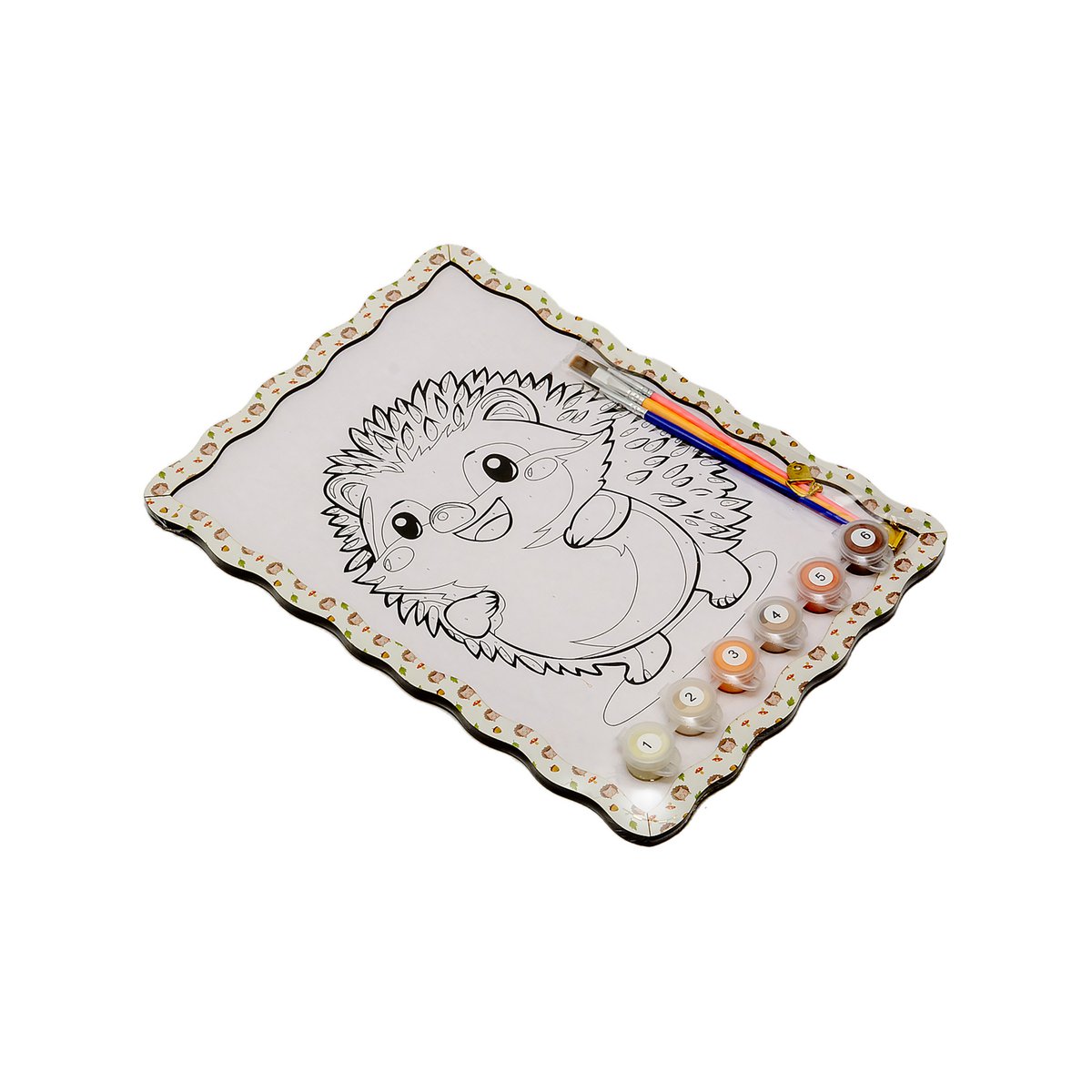 Hedgehog Paint by Numbers Kit for Kids A4 Canvas