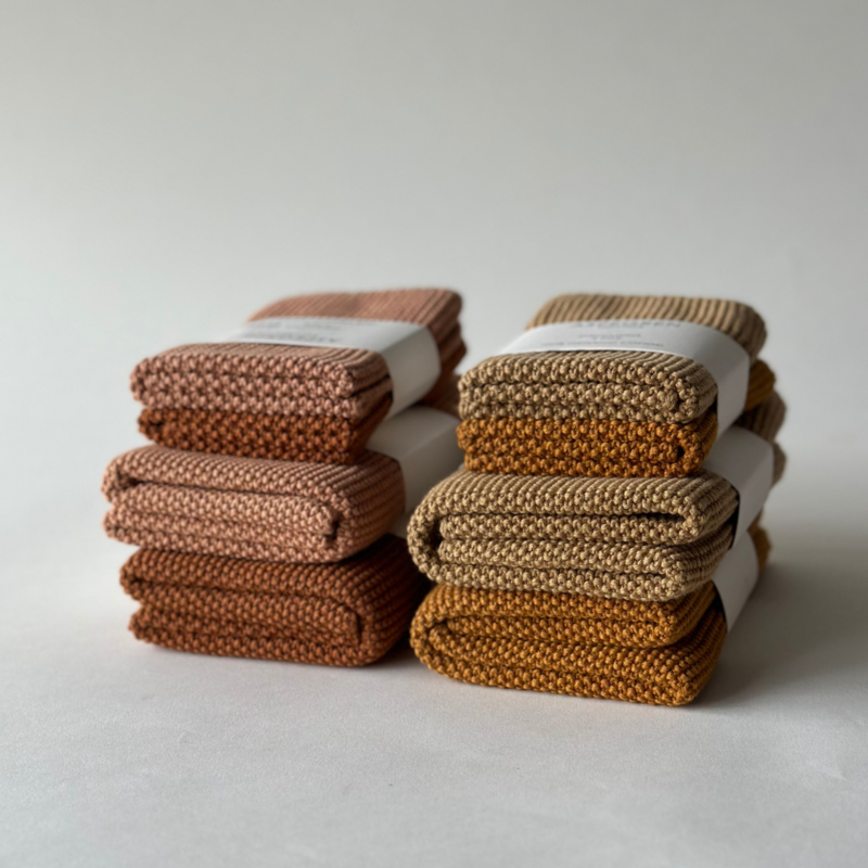 Knitted Kitchen Towel – Solid – Pumpkin