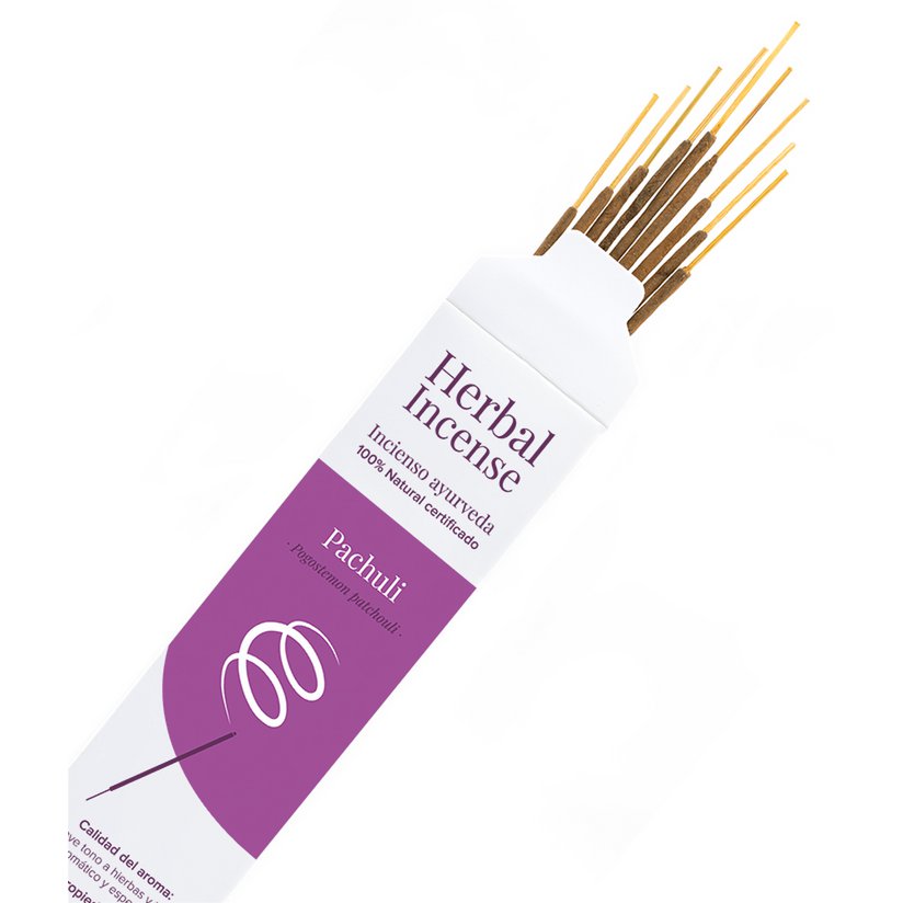 Gecertificeerde biologische BioAroma Patchouli wierook. Ayurveda. Eerlijke handel. Zero waste. 12 staven.