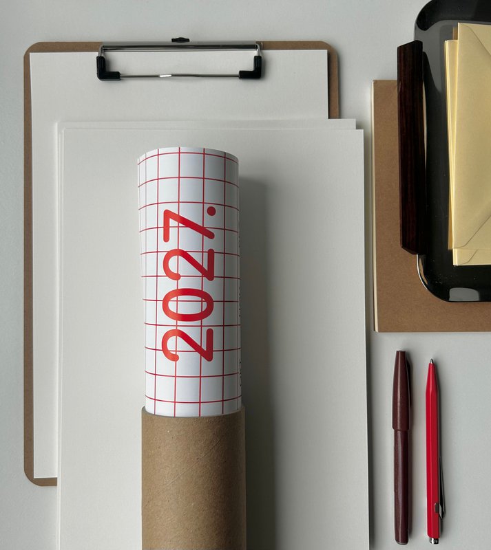 Planificador anual 2027, calendario a cuadros, calendario de pared, calendario grande 60 x 60