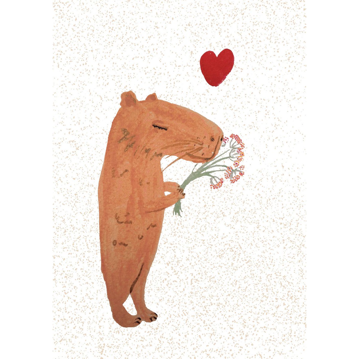 Capybara love Postcard (eco friendly)