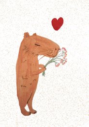Capybara aime la carte postale (écologique)