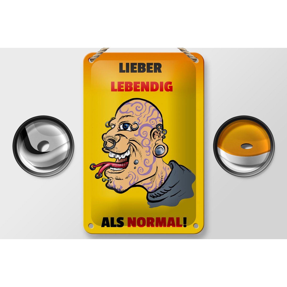 Tin sign saying 12x18cm better lively than normal decoration