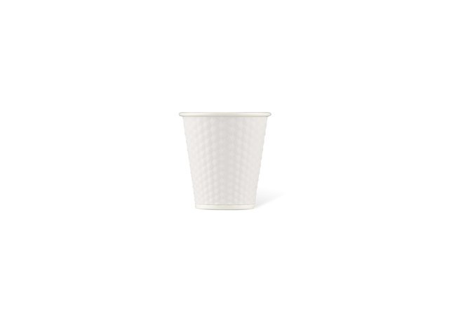 Kubek porcelanowy LAP 180ml z silikonem. uchwyt o strukturze plastra miodu, biały