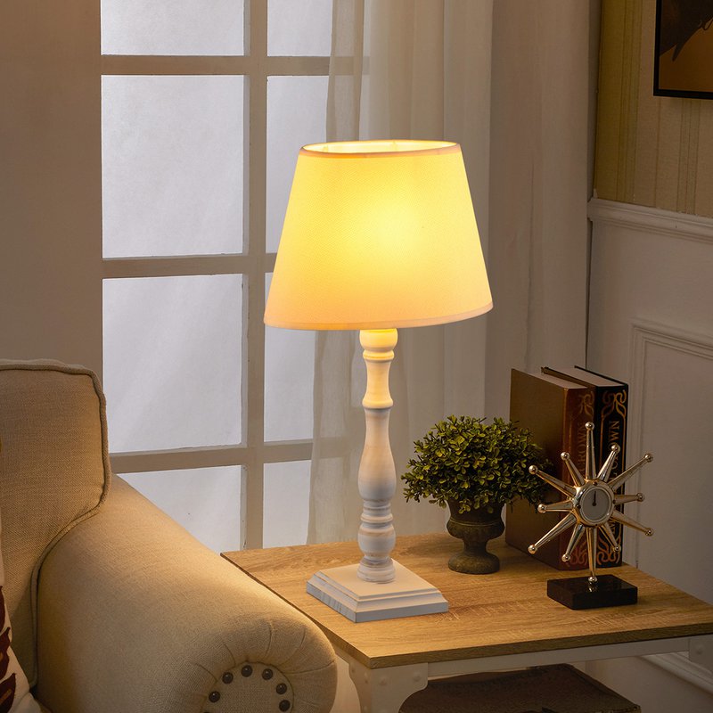 Home Sweet Home Fabric Lampshade Beige - 24 x 16 x 16 cm