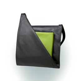 Genoa shoulder bag in black and green colors, made of durable materials, with a stylish and modern design.