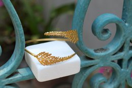 Gouden varenarmband, vergulde sterling zilveren sieraden, handgemaakte varenbladarmband, cadeau voor haar, verjaardagscadeau voor vrouwen