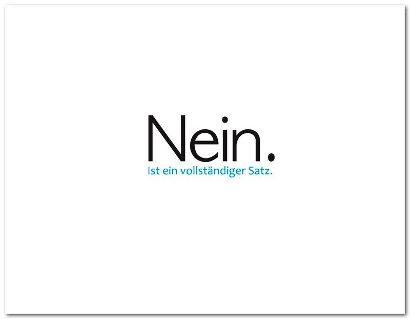 Postkarte "Nein - ist ein vollständiger Satz"