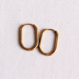 EA562: Rustfrit stål creol oval 21mm "basic" - guld