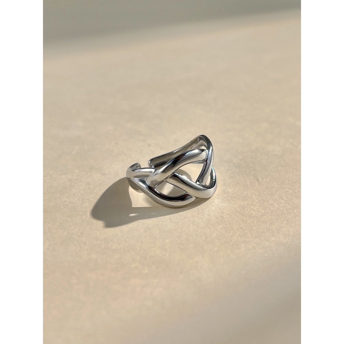 Moderne designerring verstelbaar staal verstelbaar