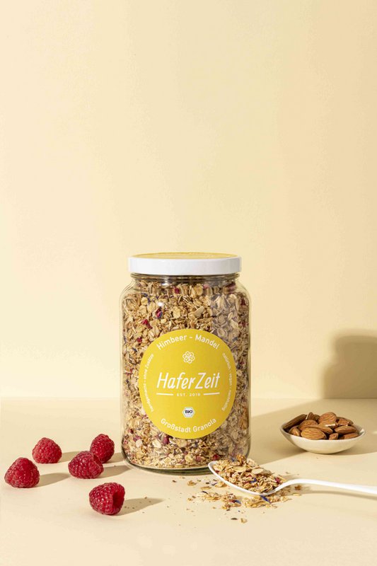 Granola di mandorle e lamponi biologica