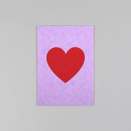 Carte postale coupée en bois Helene Herz