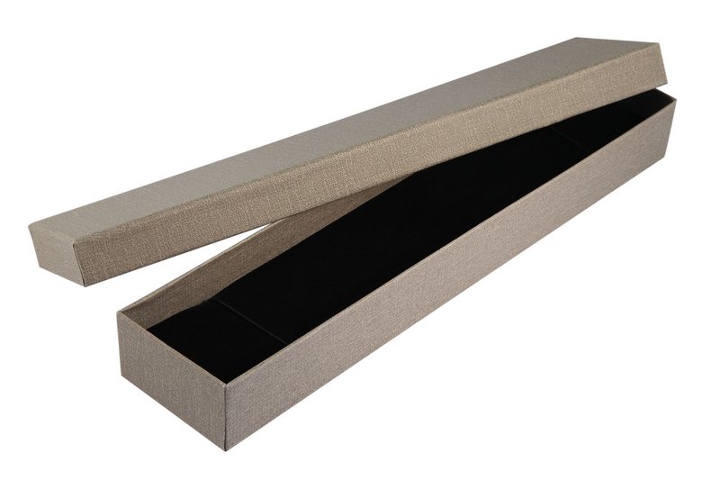 Uhrenbox, Pappe, taupe, VE 6, 30 cm x 6,5 cm x 3,5 cm
