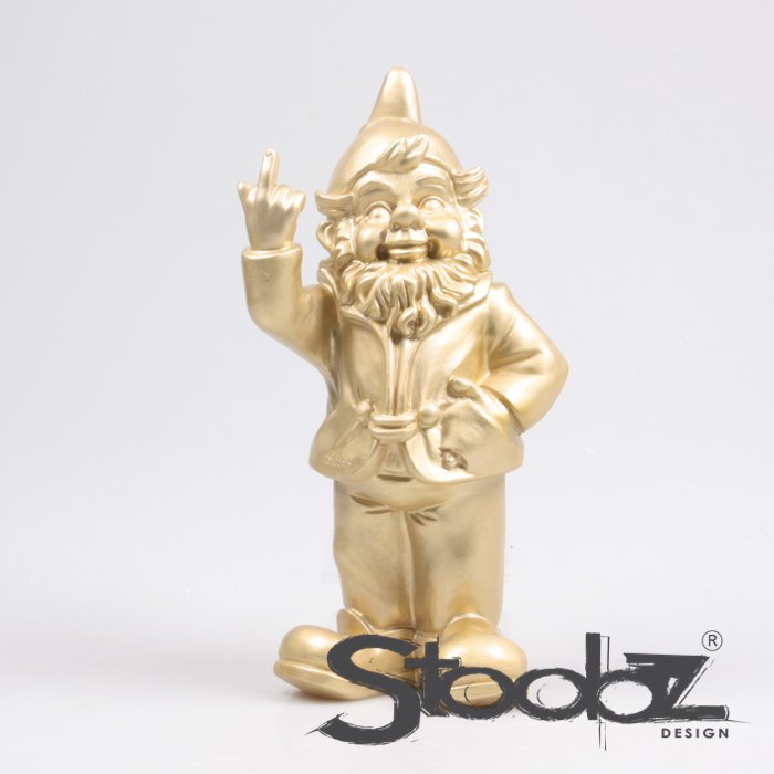 Stoobz Design Kabouter F*ck You Goud | 16x12x32cm