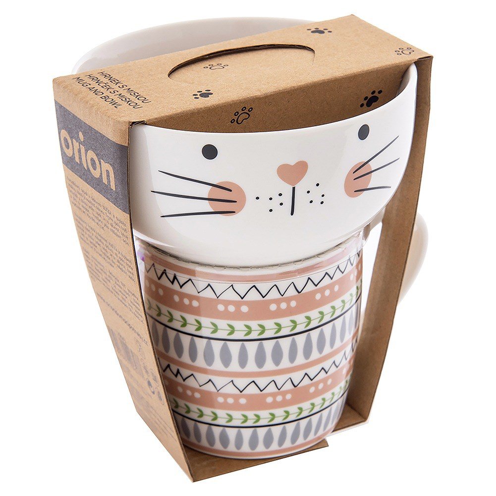 Kinderbecher mit Schüssel Porzellankatze 2 PCs