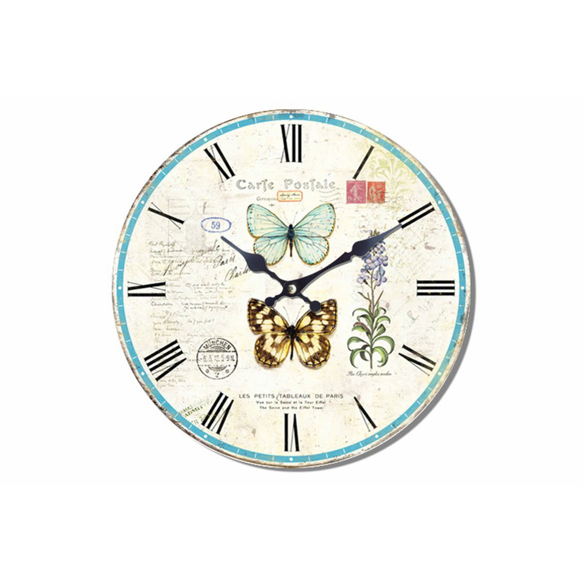 Reloj de madera Mariposas 29 cm Isabelle Rose