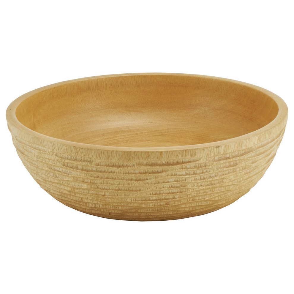 Wooden bowl - fruit bowl - salad bowl - model Carved Low - natural - different sizes