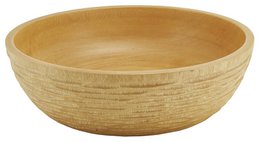 Træskål - frugtskål - salatskål - model Carved Low - natur - forskellige størrelser