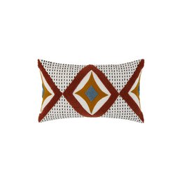 ZAYI ivory and terracotta cushion cover