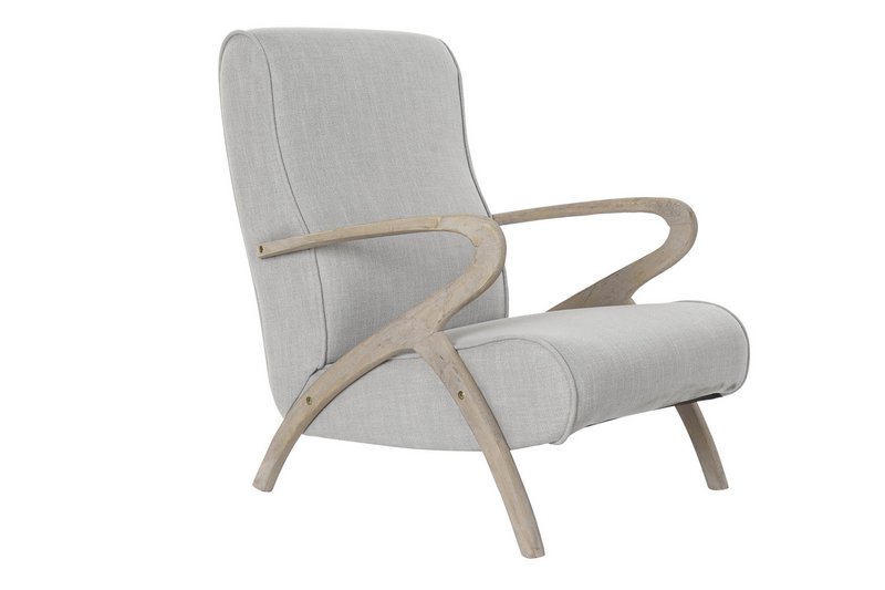 POLTRONA IN ABETE POLIESTERE 67X80X85 GRIGIO CHIARO MB188990