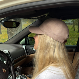 Gorra de béisbol de lino beige capuchino | Gorra neutra minimalista | Estructura blanda
