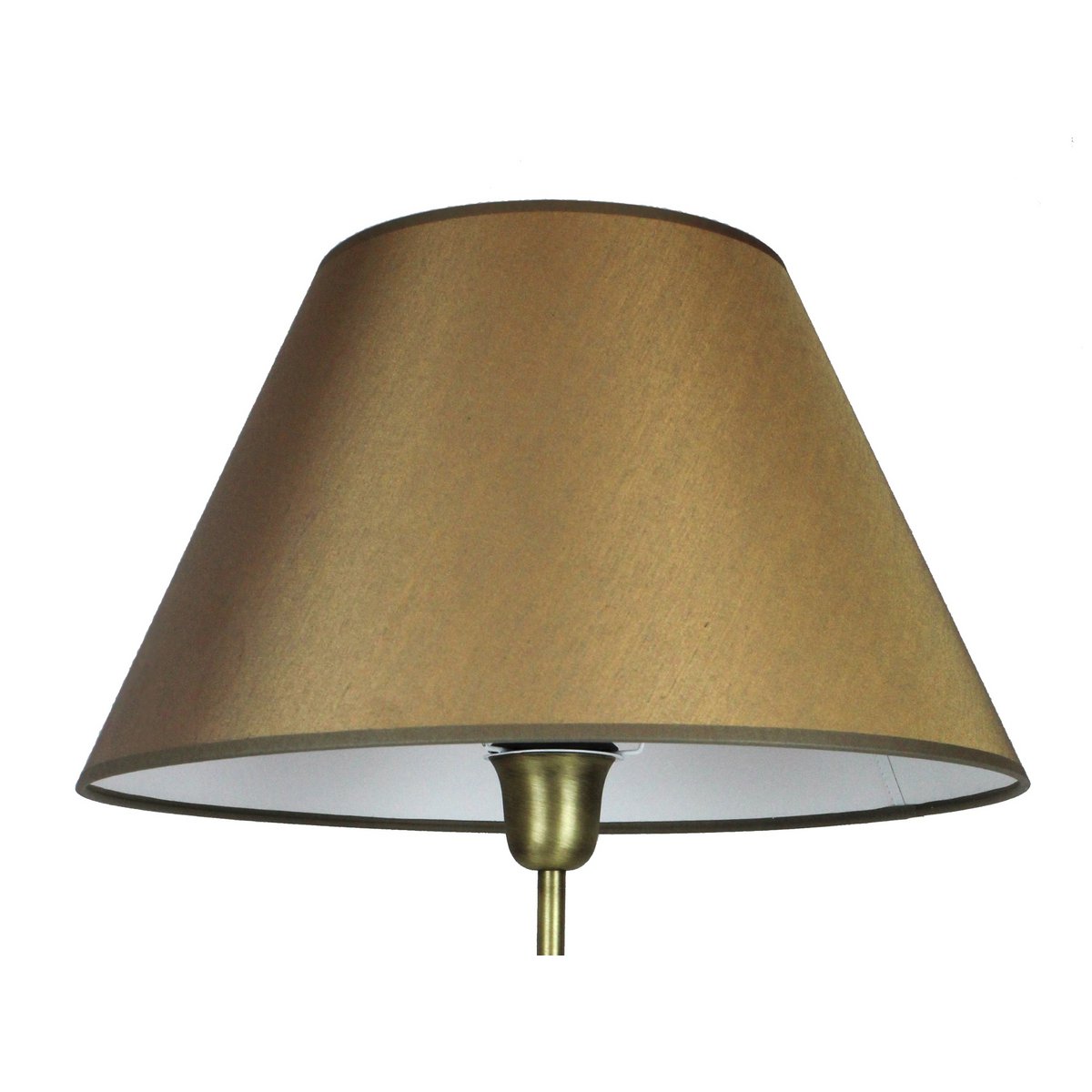 Lampenschirm Stoff oliv-gold/ innen gold 40/20/24 cm
