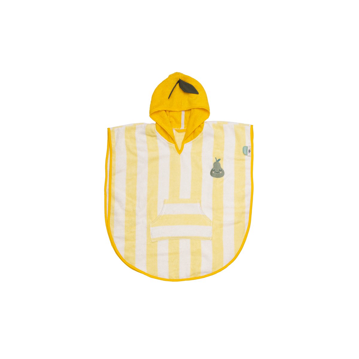 Badstof katoenen kinderponcho met capuchon Pedro Pear